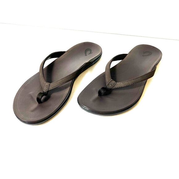 OluKai Brown Synthetic Thong Summer Flip Flop Sandal Womens Sz 11 Comfort Casual - Picture 3 of 9